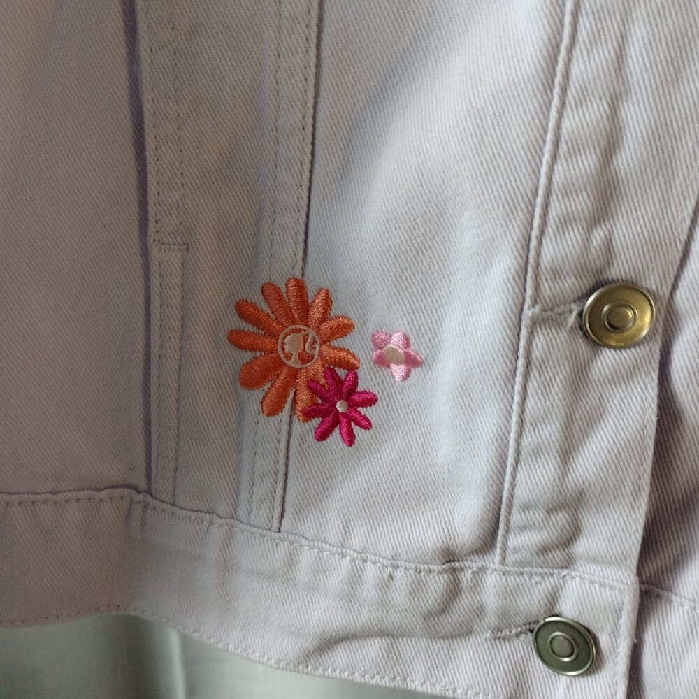 Barbie Truck Tour Lavender Denim Jacket Embroidered Logo 100% Cotton - Picture 13 of 14